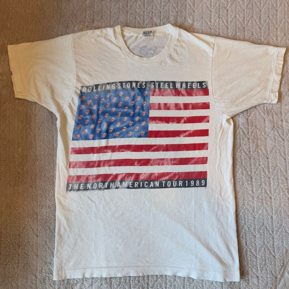 Vintage 1989 Single Stitch Rolling Stones Steel Wheels Tour Concert Rare Sz L